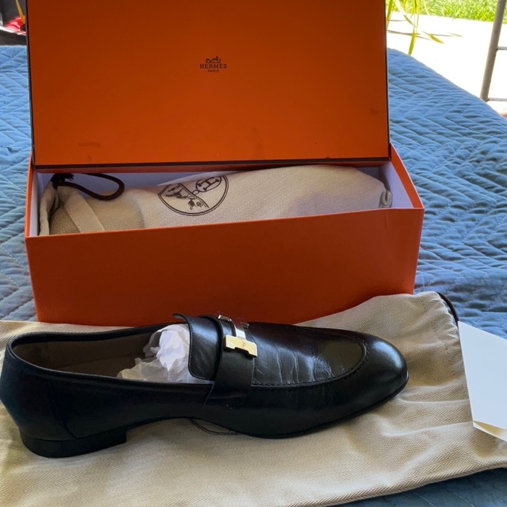 Black Leather Men's Loafers